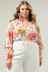 Maldonado Floral Bijou Bell Sleeve Blouse Curve